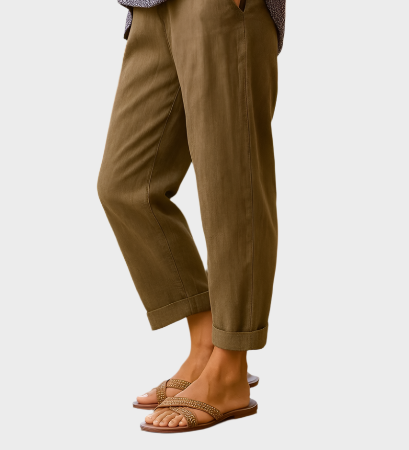 Летни панталони от лен и памук