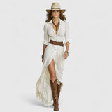 Клеоники - Дълга ленена рокля с дискретна елегантност и естествен комфорт