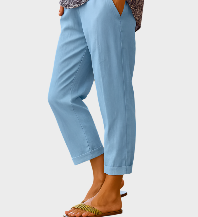 Летни панталони от лен и памук