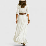 Клеоники - Дълга ленена рокля с дискретна елегантност и естествен комфорт