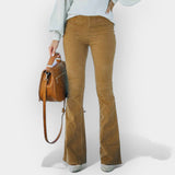 Висок талия панталон с широки крачоли