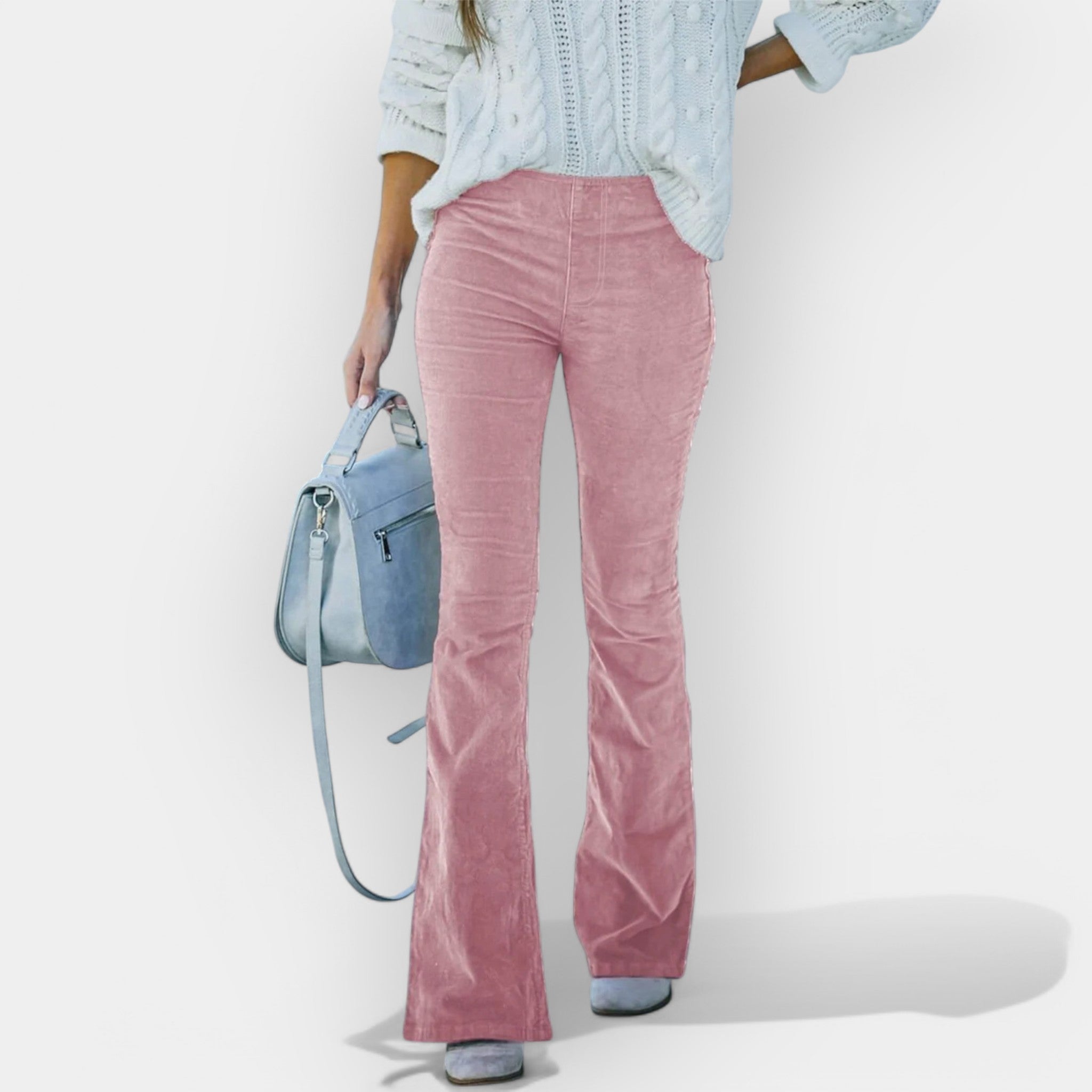 Висок талия панталон с широки крачоли