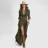 Клеоники - Дълга ленена рокля с дискретна елегантност и естествен комфорт